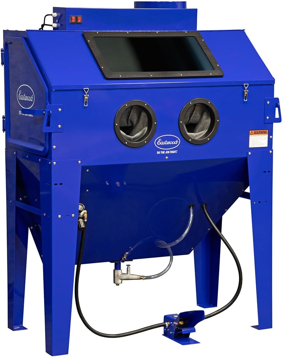 Eastwood B120 Sand Blasting Cabinet Kit | Heavy Duty Steel Sand Blaster Media Cabinet for Paint Removal, Metal Restoration, Rust Removal