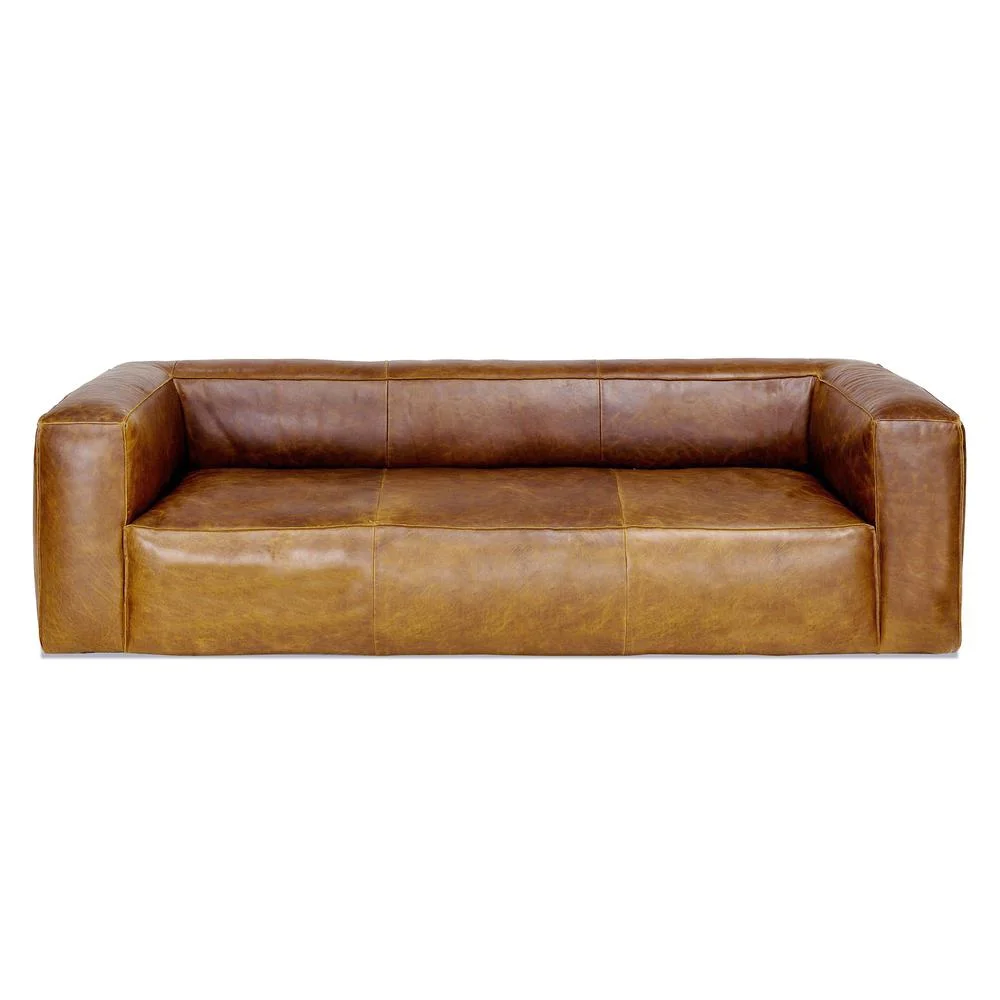 Urban Home Cooper Leather Sofa in Cognac