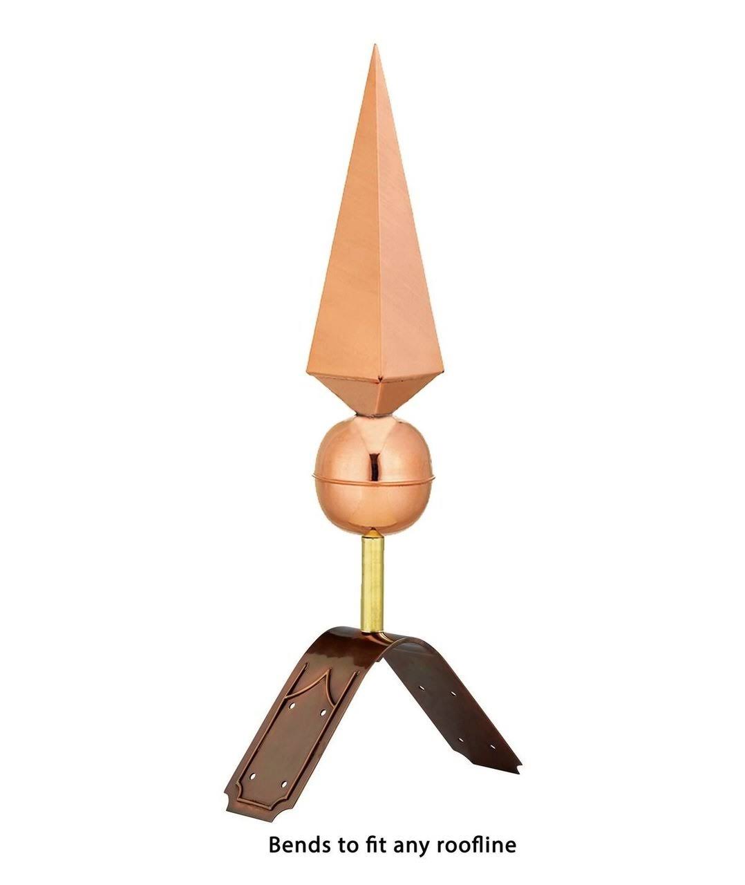 Good Directions Lancelot Finial with Decorative Copper Roof Mount - 30 inchh, Bronze
