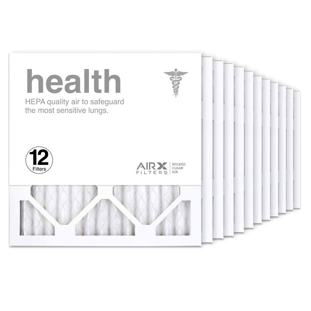 AIRx Filters 14x14x1 Air Filter MERV 13 Pleated HVAC AC Furnace Air Filter, Health 12-Pack, Made in The USA