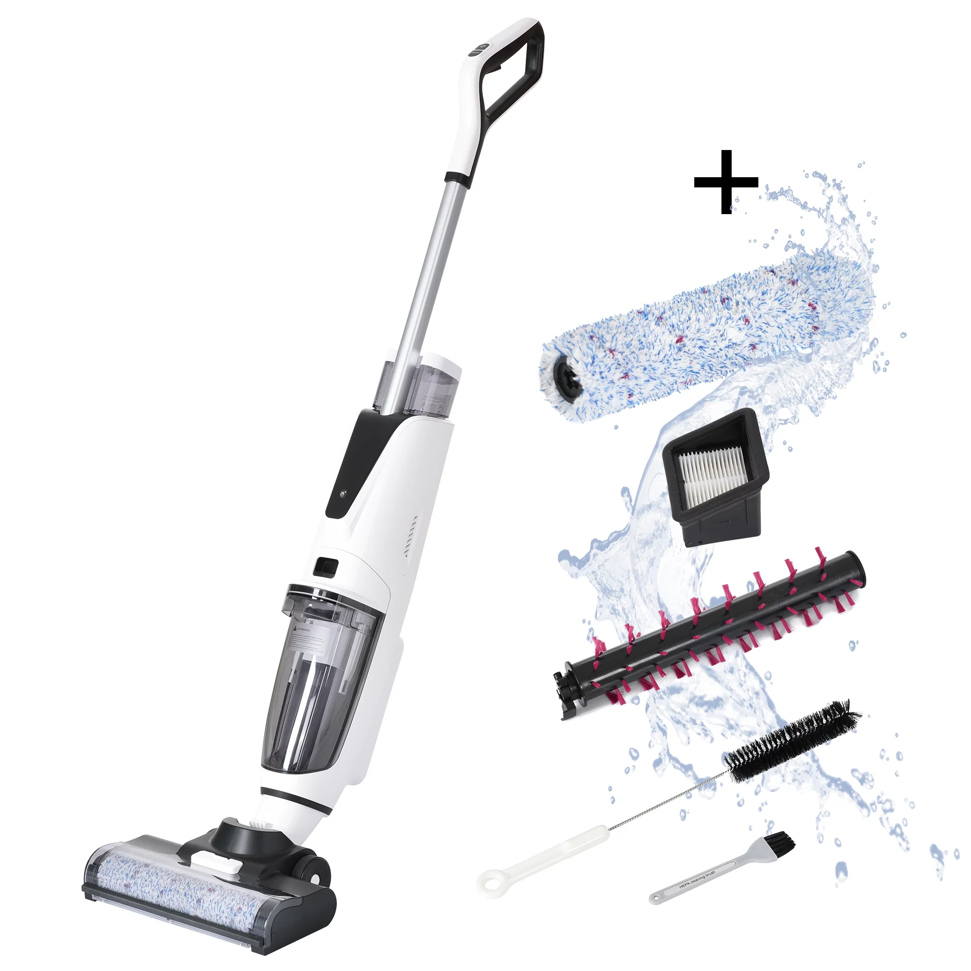 Wireless Wet/Dry Vacuum Cleaner, 3-in-1 Floor Cleaner with Two Tank System,Self-Cleaning System and LED Display ,5000 mAh