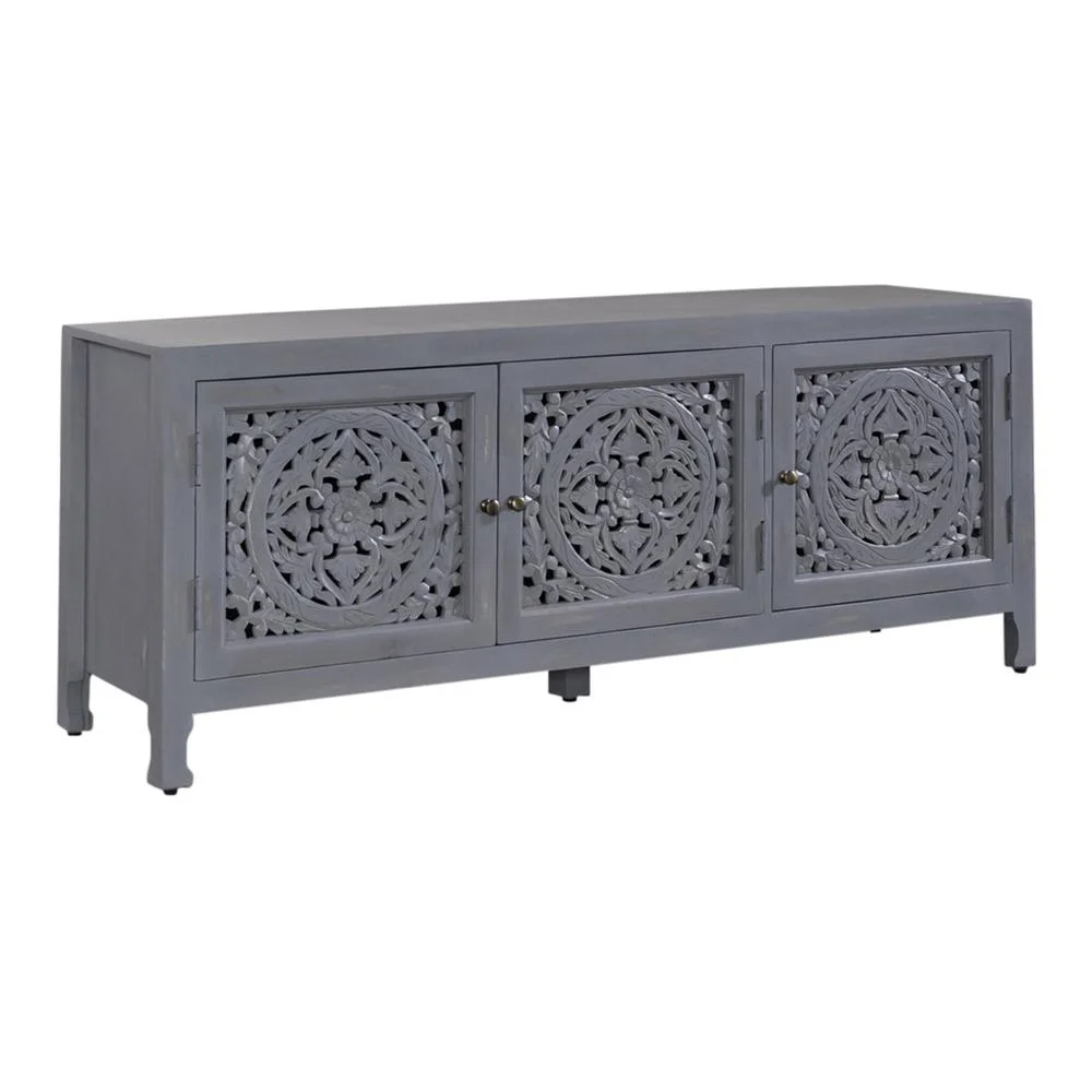 Marisol Multi 65 Inch 3 Door Accent TV Stand
