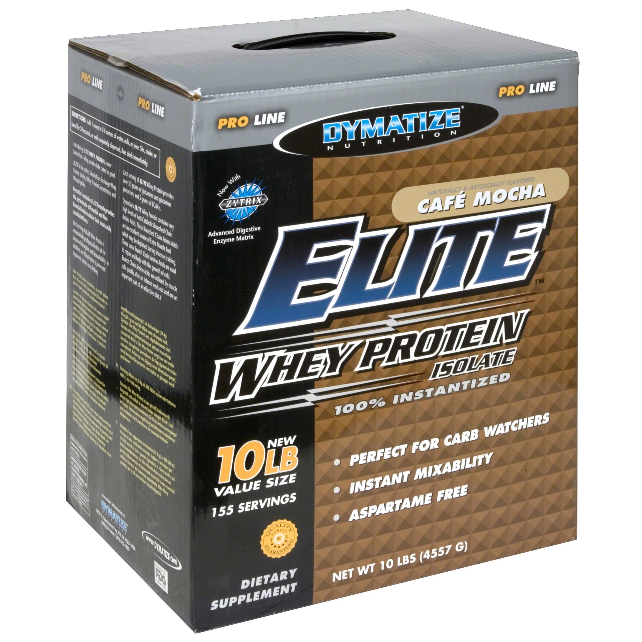 Dymatize Nutrition Pro Line Elite Whey Protein Isolate, Cafe Mocha, Value Size - 10 lb