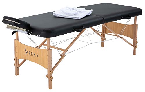 SIERRA COMFORT All-Inclusive Portable Massage Table (Black), SC-901, 27.95"D x 72.05"W x 33.07"H