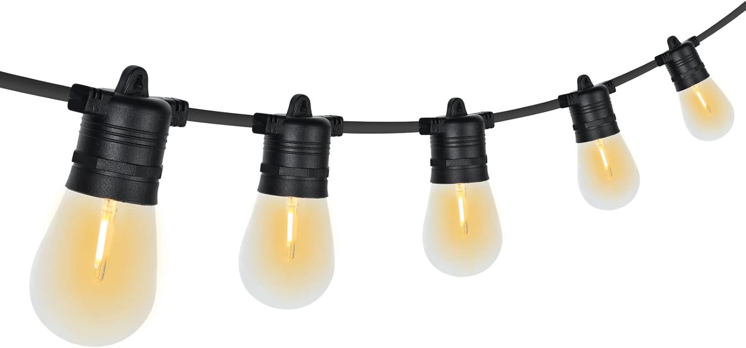 Outdoor String Lights LED100FT Waterproof IP65 Connectable Dimmable Patio Lights for Bistro Cafe Porch Party
