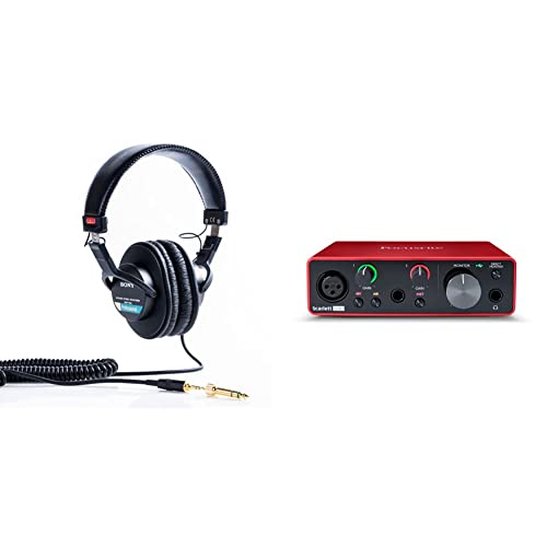 Sony MDR7506 Professional Large Diaphragm Headphone & Focusrite Scarlett Solo 3rd Gen USB Audio Interface, for The Guitarist, Vocalist