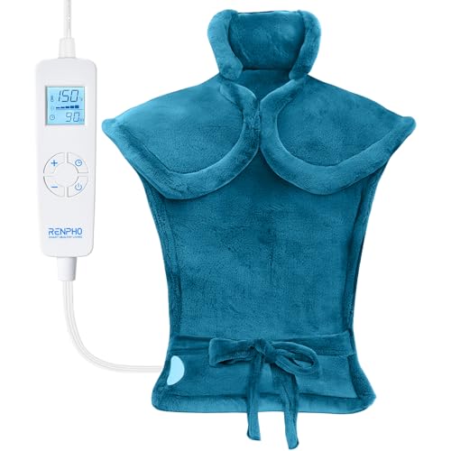 RENPHO Heating Pad for Back Pain Relief, FSA HSA Eligible, Birthday Gifts for Women Men Mom Dad, Electric Weighted Heat Pad for Neck and Shoulders