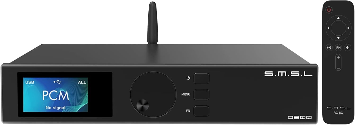 S.M.S.L D300 Hi-res Digital Audio DAC, ROHM BD34301EKV Flagship Chip, Bluetooth/USB/Optical/Coaxial Input, BT 5.0 Apt-X/LDAC HD/Acc/SBC