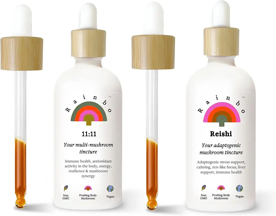 Mushroom Bundle, 11:11 Multi Mushroom Extract + Reishi Mushroom Tincture, Dual Extract Daily Mushroom Tinctures for Comprehensive Immune Support