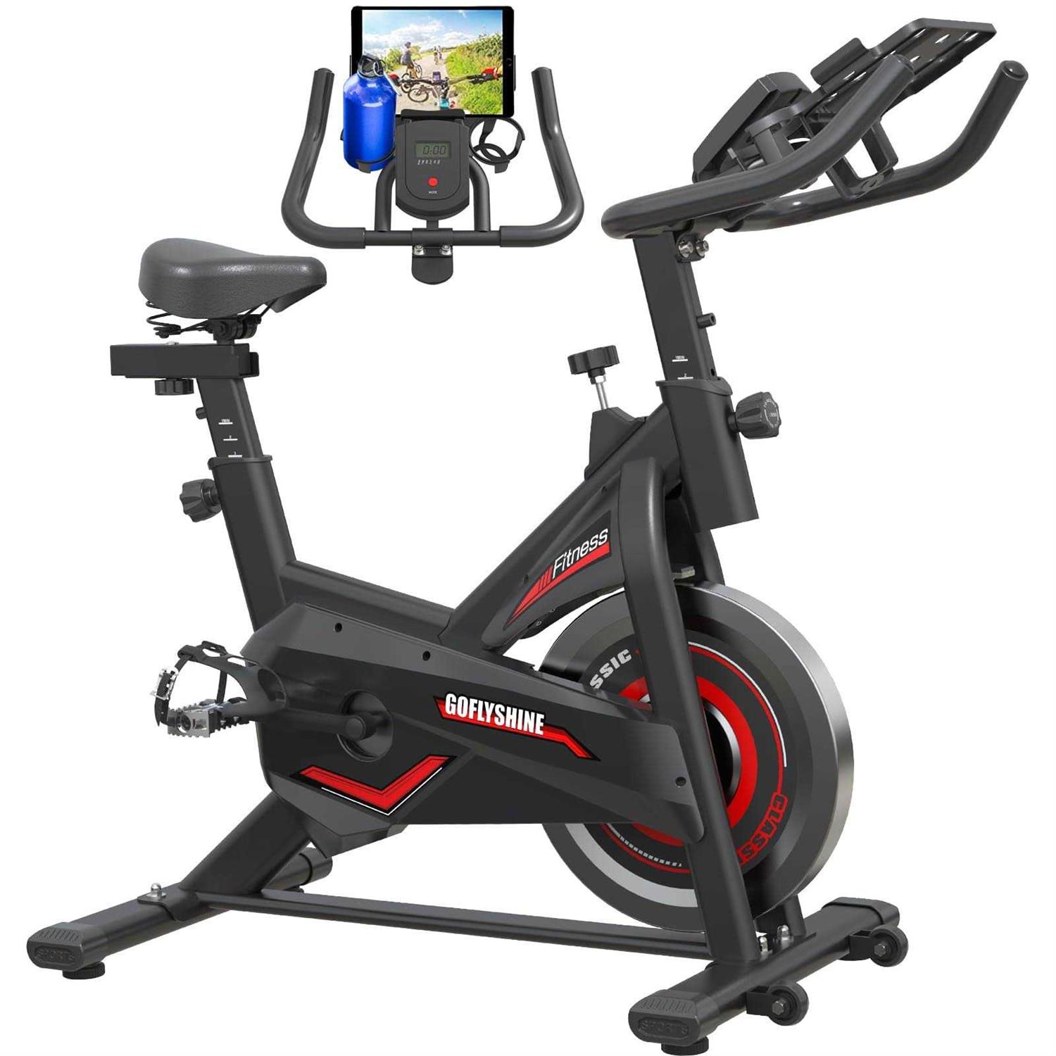 Goflyshine Exercise Bikes Stationary,Exercise Bike for Home Indoor Cycling Bike for Home Cardio Gym,Workout Bike with Ipad Mount &amp; LCD Monitor