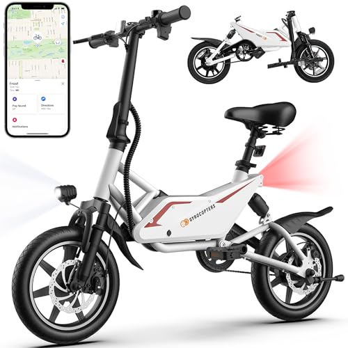Frost Electric Bike for Adults | UL2849 Safe Folding Ebike 350W Brushless Motor | 14-inch Tires Compact Bike | Speed up to 25kmph/15.5mph 36V Battery