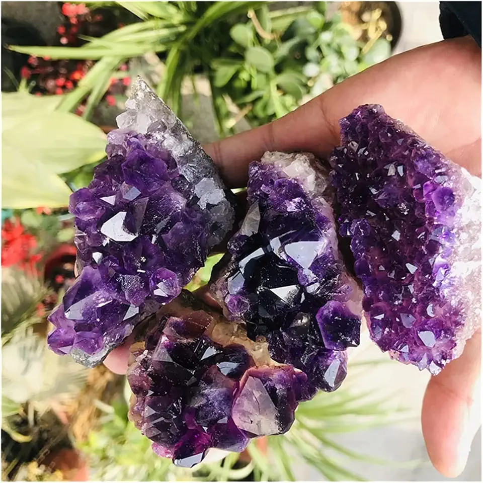 Amethyst Rough Stone Natural Raw Amethyst Stone Quartz Purple Crystal Cluster Healing Stones Specimen Home Decoration Crafts Decoration Ornament