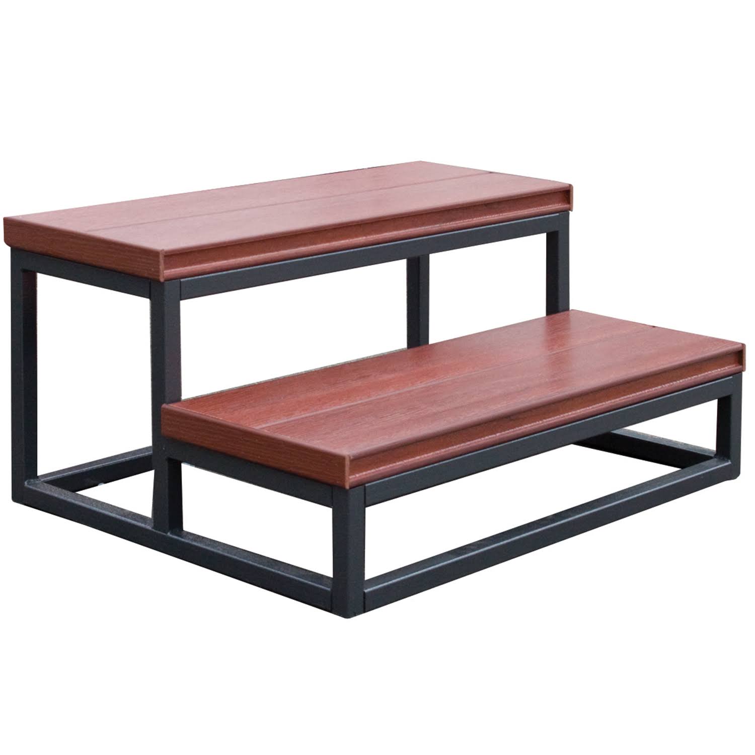 Cal Metro 21 in. x 30 in. x 14 in. 2 Tier Spa Step in Mahogany