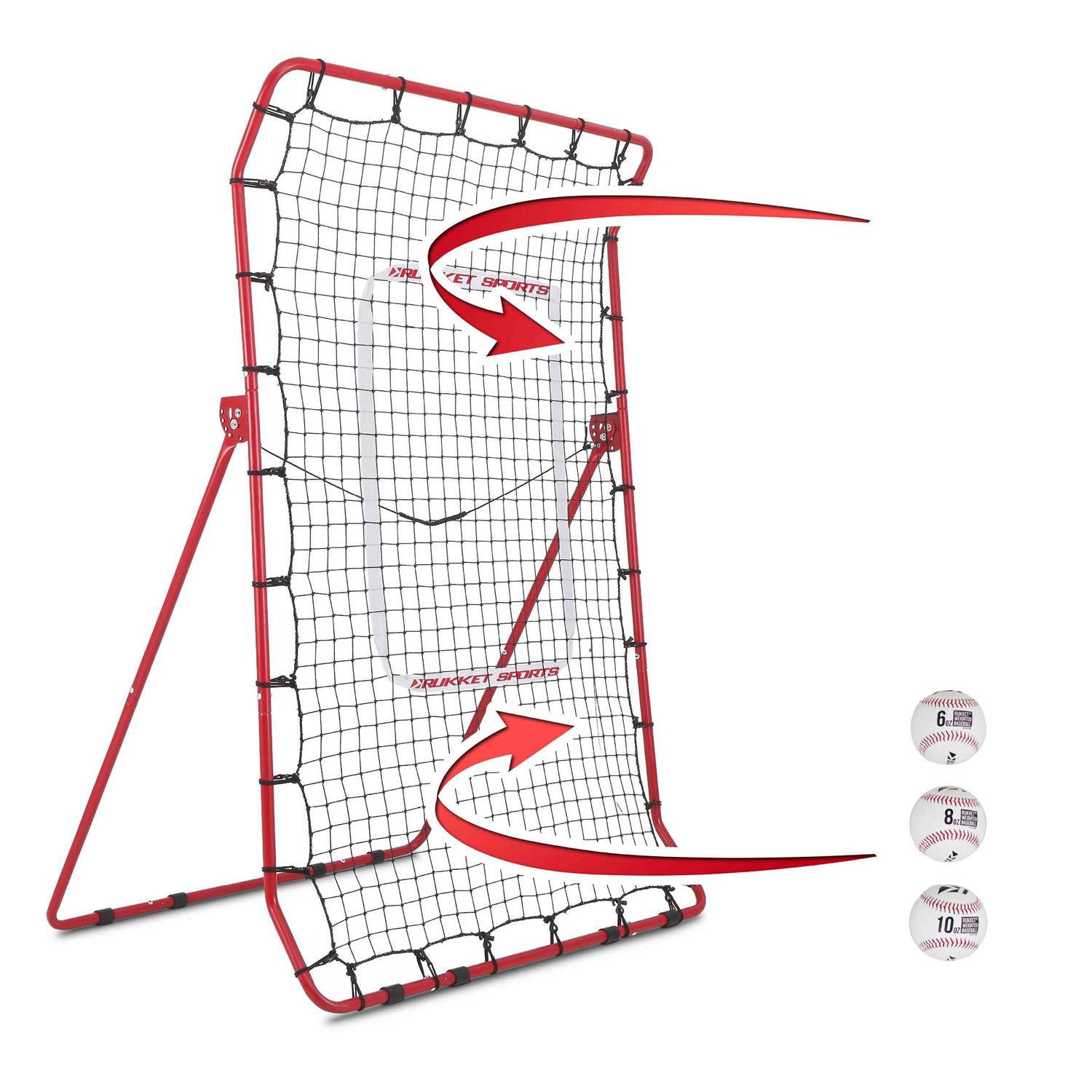 Rukket Sports Pitch Back Baseball/Softball Rebounder Pro w/ Weighted Balls - Sports Supplies Online Store