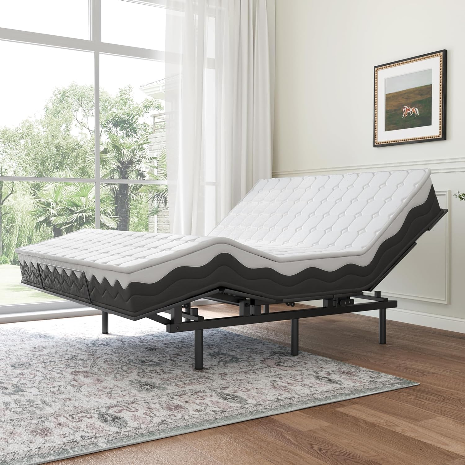 Adjustable Bed Frame -Wireless Remote -Memory Function -Adjustable Bed Base -Head and Foot Lift Incline -Zero Gravity -Quiet Motorfor Lying Down