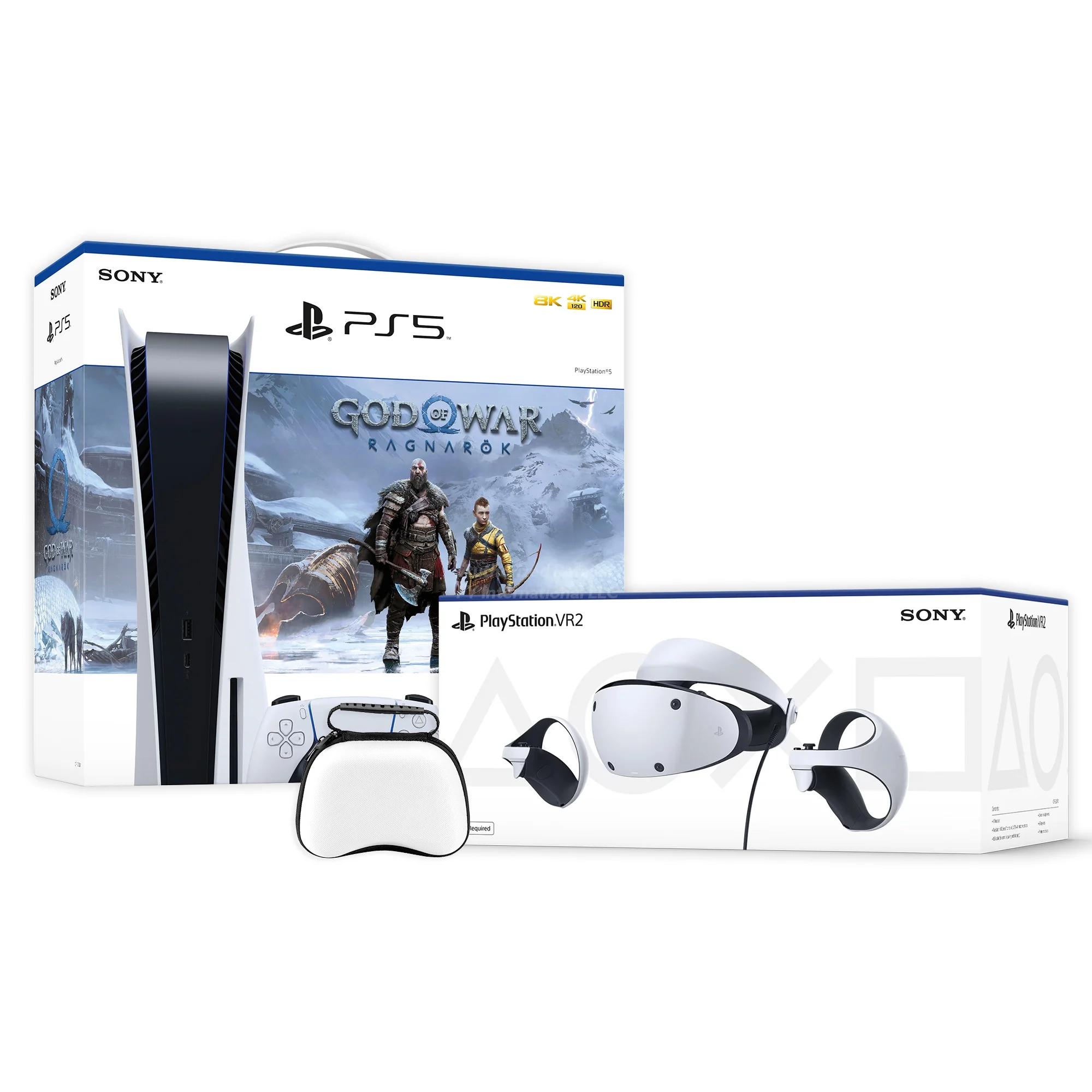 PlayStation 5 God of War Ragnarok & PSVR2 Deluxe Combo, VR2 Headset, Sense Controllers, PS5 Disc Console, DualSense, 4K HDR Rendering, Eye Tracking