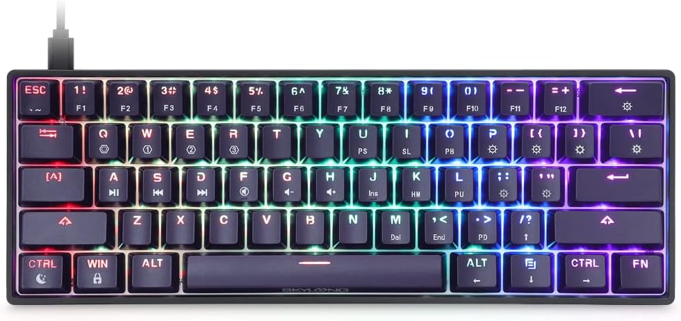 SKYLOONG GK61 SK61 60% Mechanical Keyboard,Full Keys Programmable