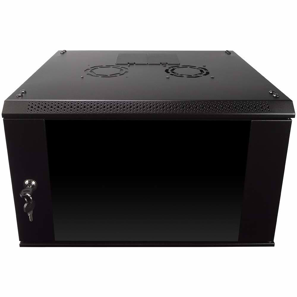 Navepoint 6U Wall Mount Consumer Series Server Cabinet Network Enclosure Locks, Fan