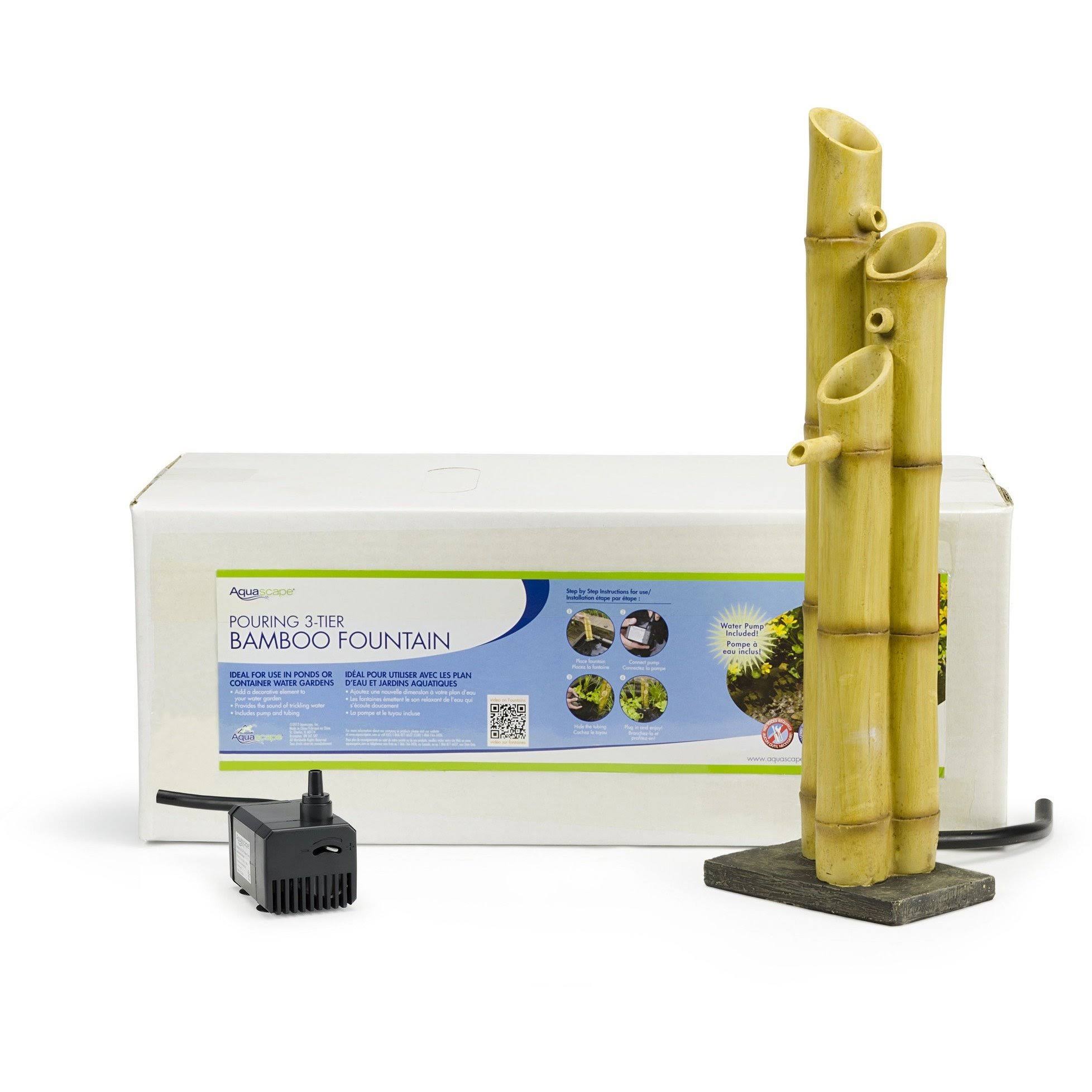 Aquascape 3-tier Pouring Bamboo Fountain with Pump, Yellow