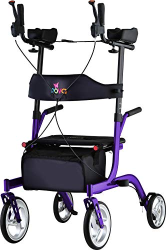 NOVA Phoenix Rise UP Rollator, Upright Walker with Padded & Contoured Forearm Platform, Stand Up Walker with 10” Front Wheels