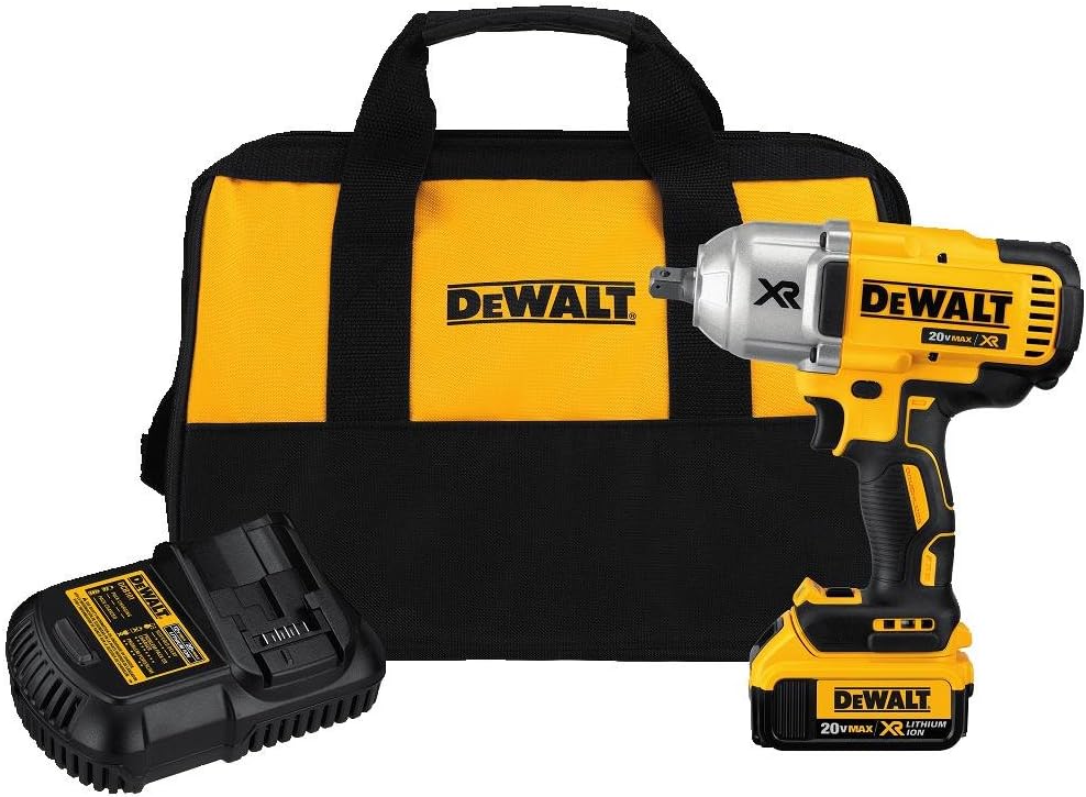 DEWALT 20V Max XR Impact Wrench Kit, Brushless, High Torque, Detent Pin Anvil, 1/2-Inch, Cordless (DCF899M1)