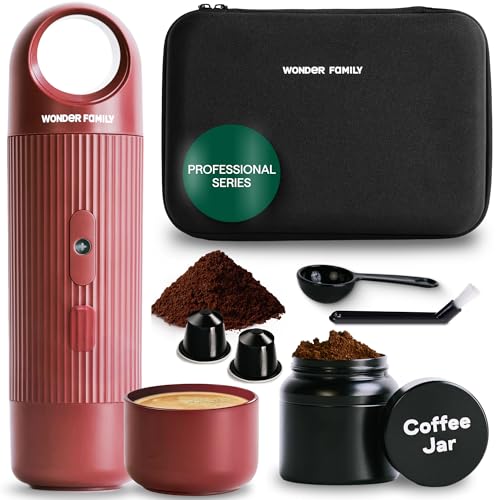 Portable Espresso Maker for Travel - Coffee Maker 5 Cup with Cold Water, 150 Cup with Preheated Water - Expresso Coffee Machine for Grounds