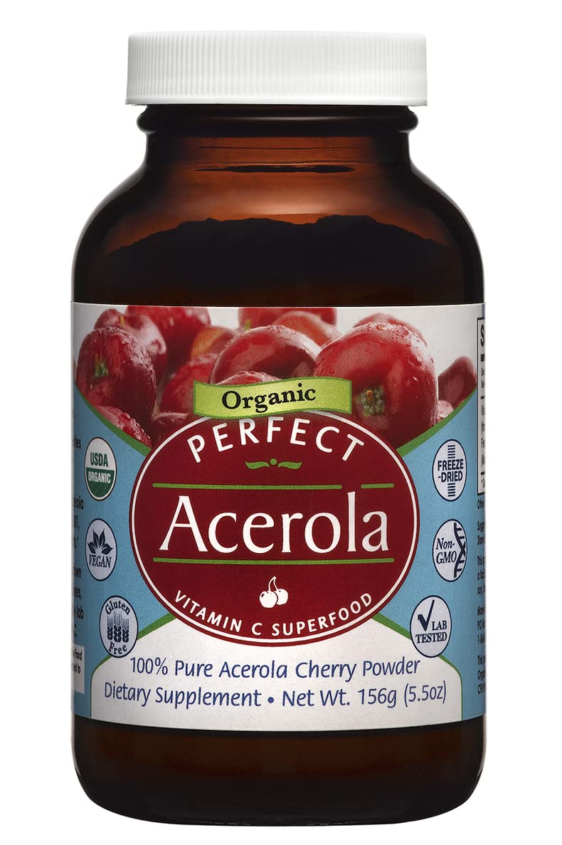Perfect Supplements C Perfect Acerola Powder C 156 Grams C 100% Pure Acerola Cherry C All-Natural Vitamin C Superfood C Immune System Support