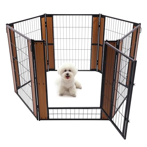 Heavy Duty Dog Playpen 32 Inch Height - Indoor Outdoor Pet Fence Enclosure for Medium and Small Dogs