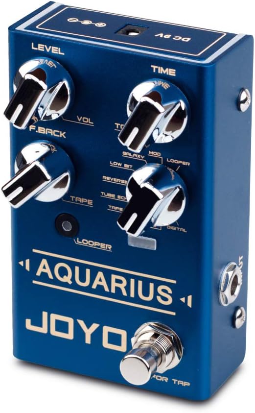 JOYO Aquarius R-07 R Series Digital Delay Effect Pedal 8 Digital Delay Effects with Looper (5 Minutes Recording Time) for Electric Guitar (R-07)