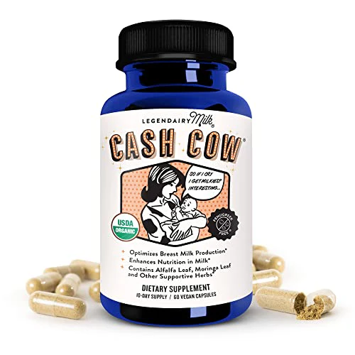 Legendairy Milk Cash Cow Lactation Supplement, Moringa, Alfalfa, and Goat's Rue Breastfeeding Supplement for Milk Supply Increase, Fenugreek-Free