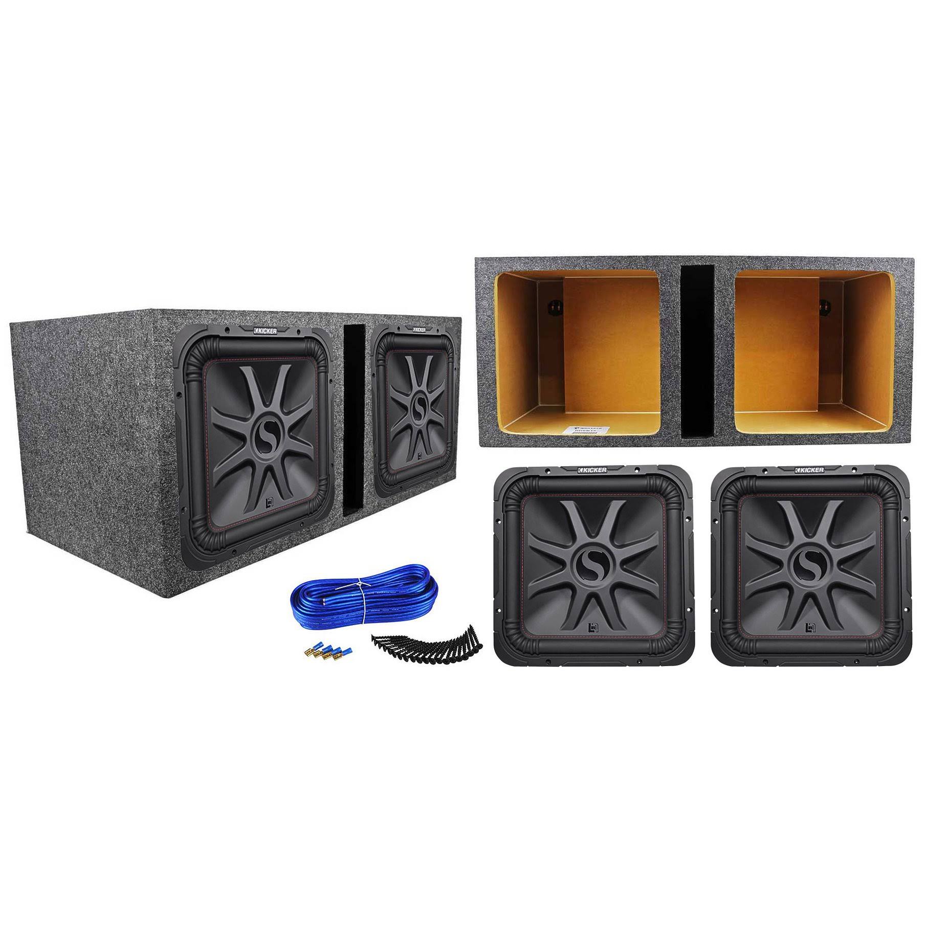 (2) Kicker 45L7R154 15 3600W L7R Car Subwoofers+Vented Sub Box Enclosure L7R154