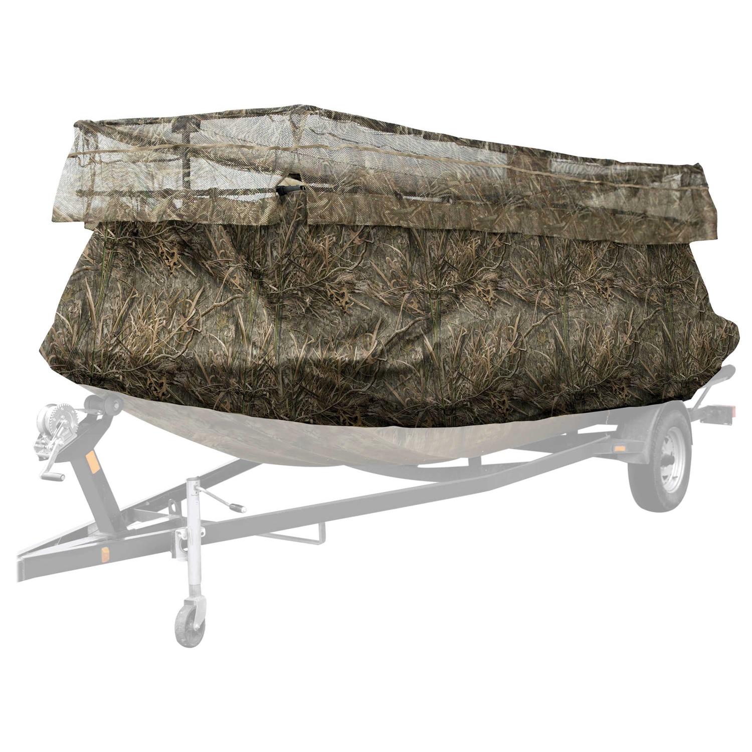 Drake Waterfowl Drake Ghillie Boat Blind with No-Shadow Dual Action Top - Sports Supplies Online Store