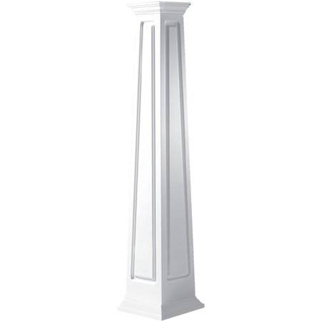 12 inchw x 06&h Craftsman Classic Square Tapered, Raised Panel Column, Crown Capital u0026 Crown Base, Size: 12 inchw x 72 inchh