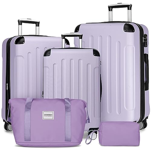 LARVENDER Luggage Sets 6 Piece, Expandable Luggage Set Clearance for Women, Suitcases with Wheels