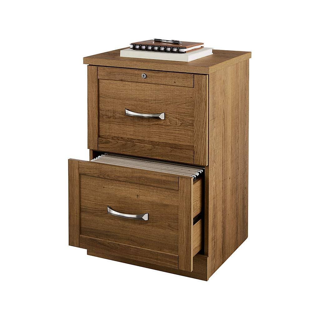 Realspace Premium 17x22D Vertical 2-Drawer File Cabinet, Golden Oak