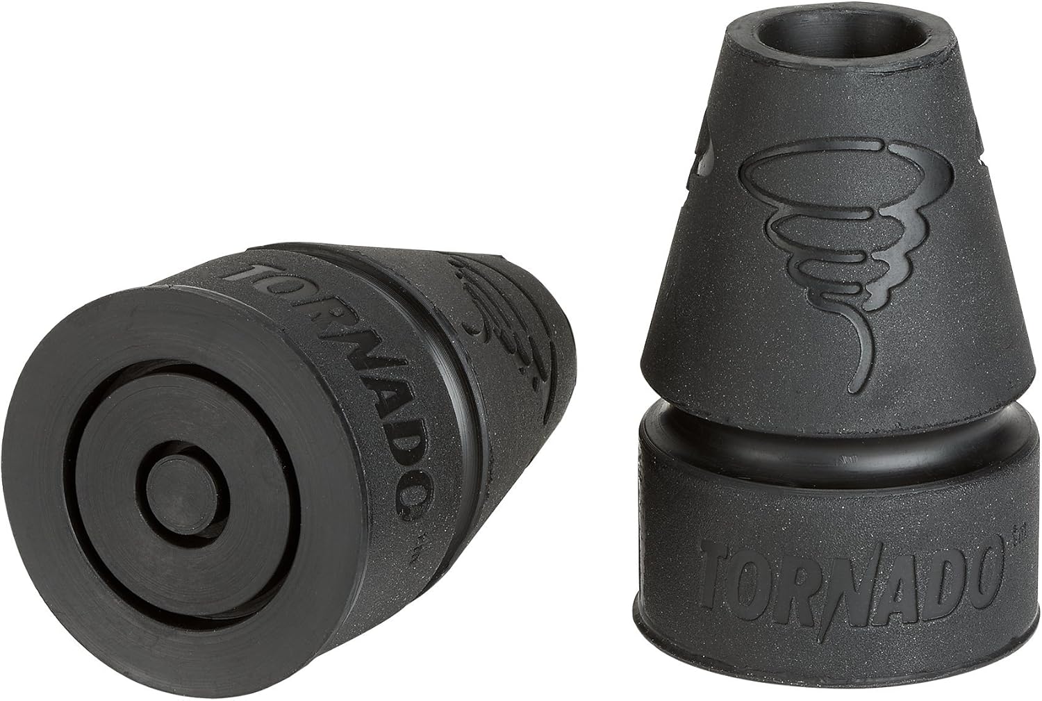 Thomas Fetterman Tornado Gel Cane & Crutch Tips, Fits Shafts of 3/4 to 1 Inch, Black, Pair Pack of 2