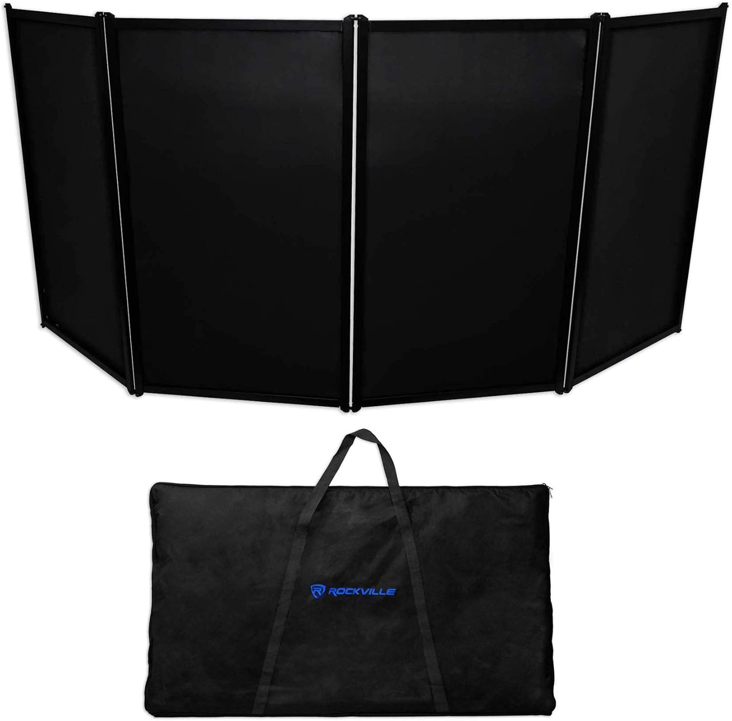 Rockville ROCKBOOTH XL DJ Event Booth Facade w/Built in Table+Travel Bag+Scrims