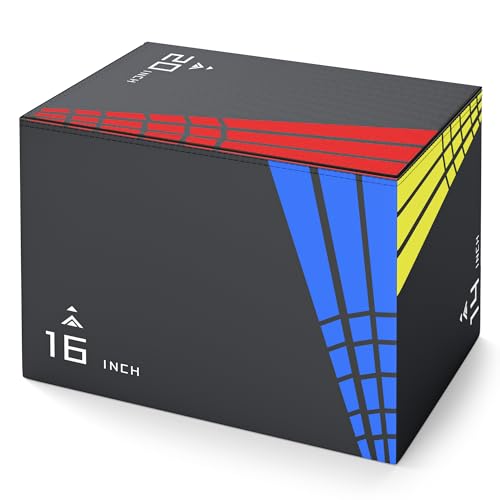 Heavy Foam Plyometric Jump Box, 3 in 1 Plyo Box with Non-Slip Surface, Box Jumps for home Gym, Box-Squat, Step-up, Jumping