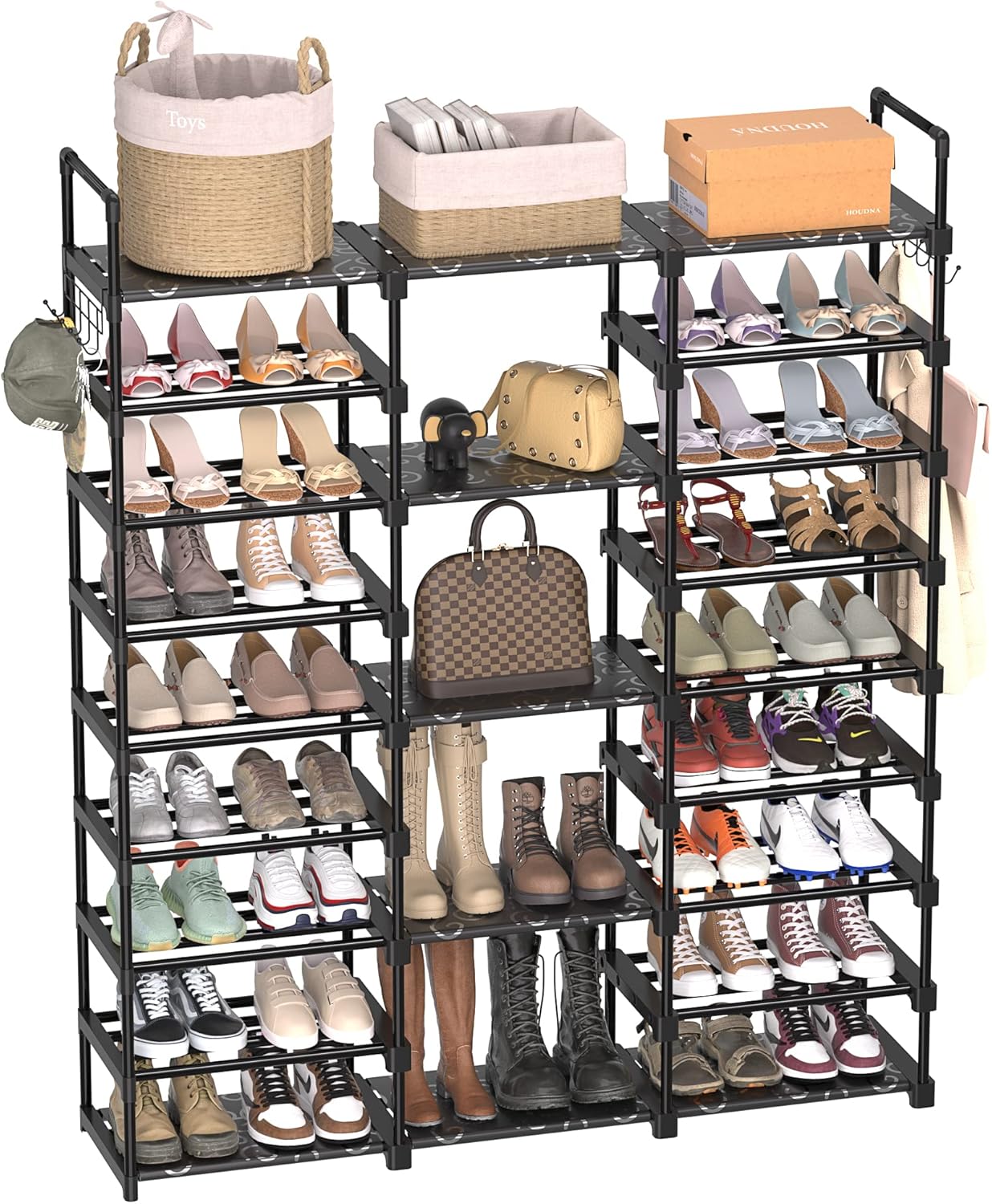TIMEBAL 9 Tiers Shoe Rack Storage Organizer Shoe Shelf Organizer for Entryway Holds 50-55 Pairs Shoe and Boots