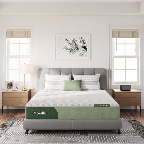 Novilla Twin Mattress, 12 Inch Gel Memory Foam Mattress Twin in a Box, Bamboo Charcoal Foam & Breathable Soft Cover for Clean, Peaceful Sleep