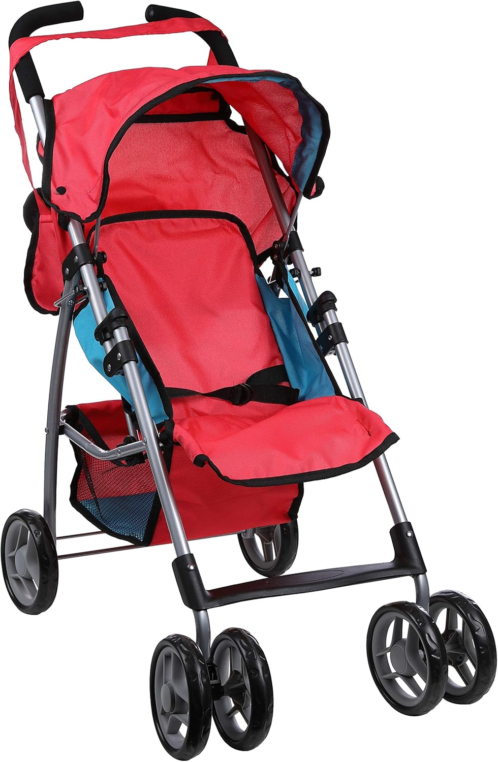 Mommy & Me Baby Doll Stroller Foldable Umbrella Doll Stroller with Swiveling Wheels, Basket, and Carriage Bag for Toddlers, and Little Girls