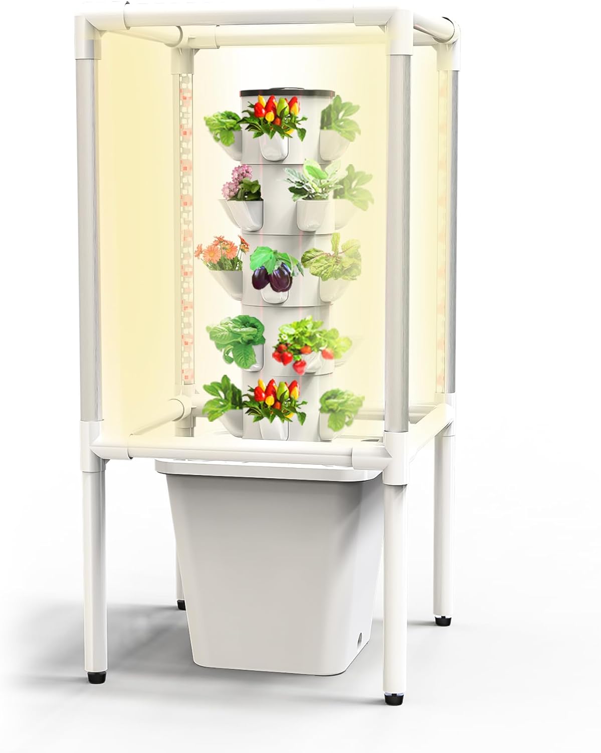Sjzx Hydroponic Growing System with Grow Lights (No Seedlings Included) |25-Plant Hydroponic System | Home Gardening System for Indoor Herbs