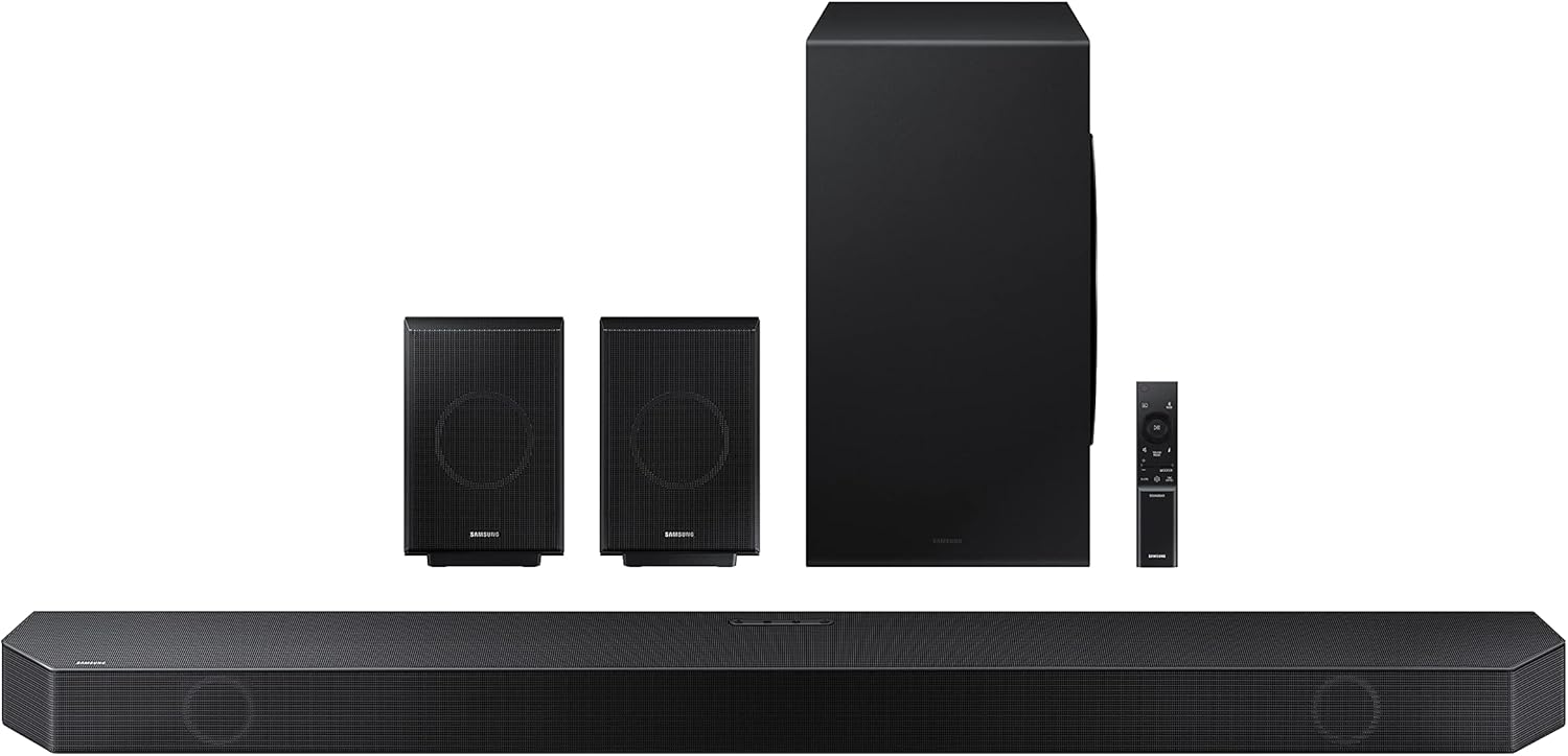SAMSUNG HW-Q990B/ZA 11.1.4ch Soundbar w/ Wireless Dolby Atmos / DTS:X, Rear Speakers, Q Symphony, SpaceFit Sound+, Airplay 2, Adaptive Sound