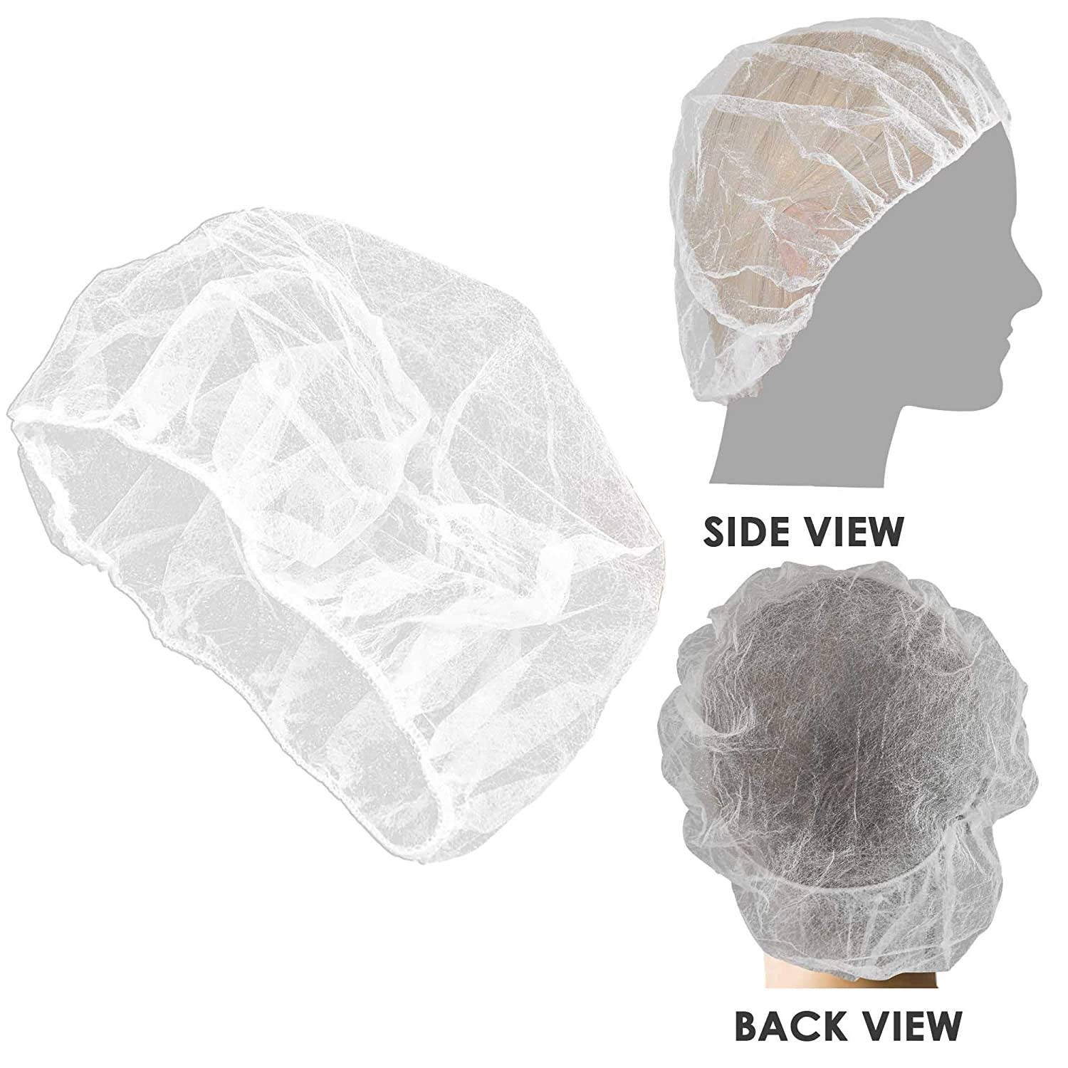 Disposable White Bouffant Cap - Hair Net - 24 inch - 100 Pcs per Pack
