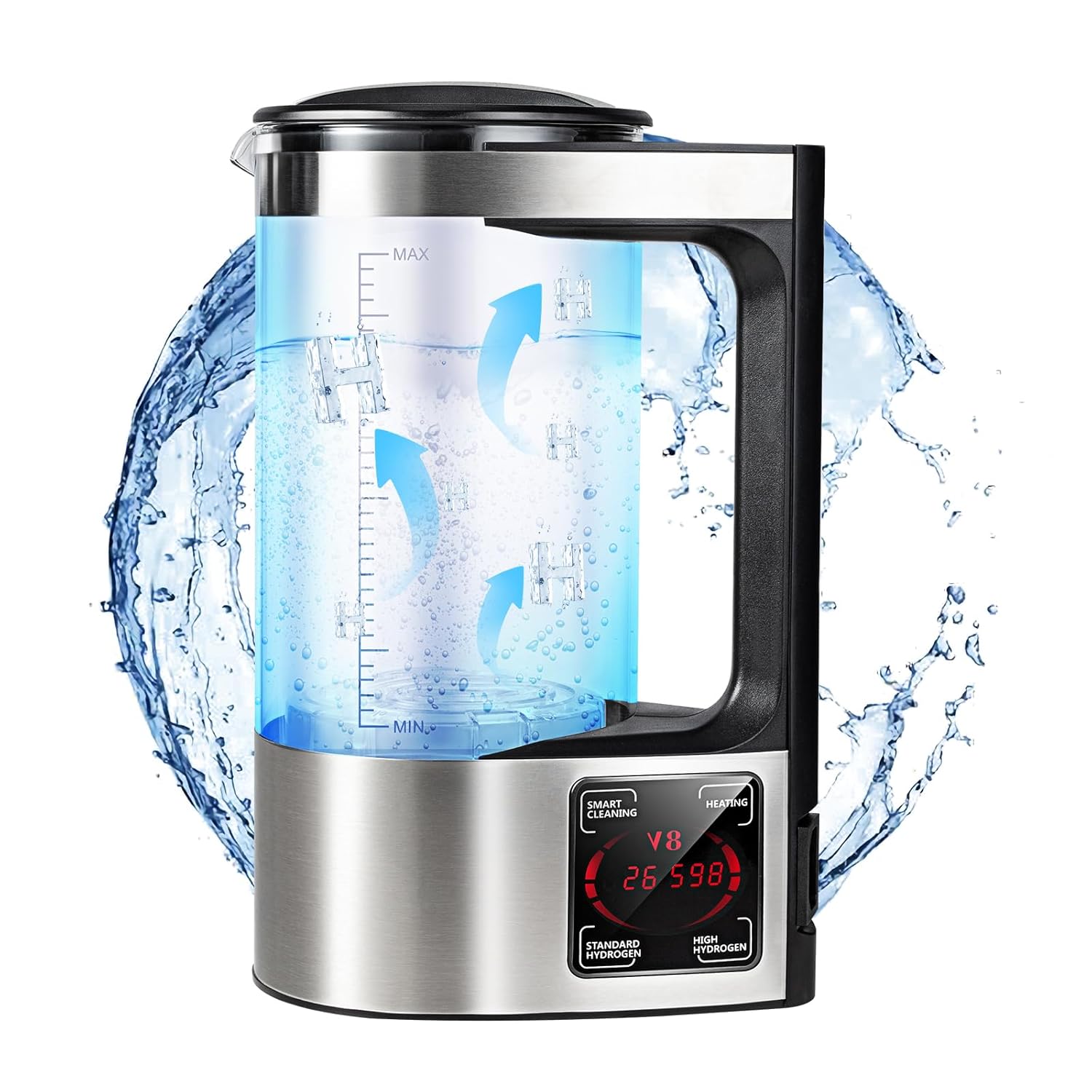 Upgraded Hydrogen Water Generator Kettle, 2L Hydrogen Rich Water Machine with SPE and PEM Technology, Hydrogen Content up to 1500 PPB
