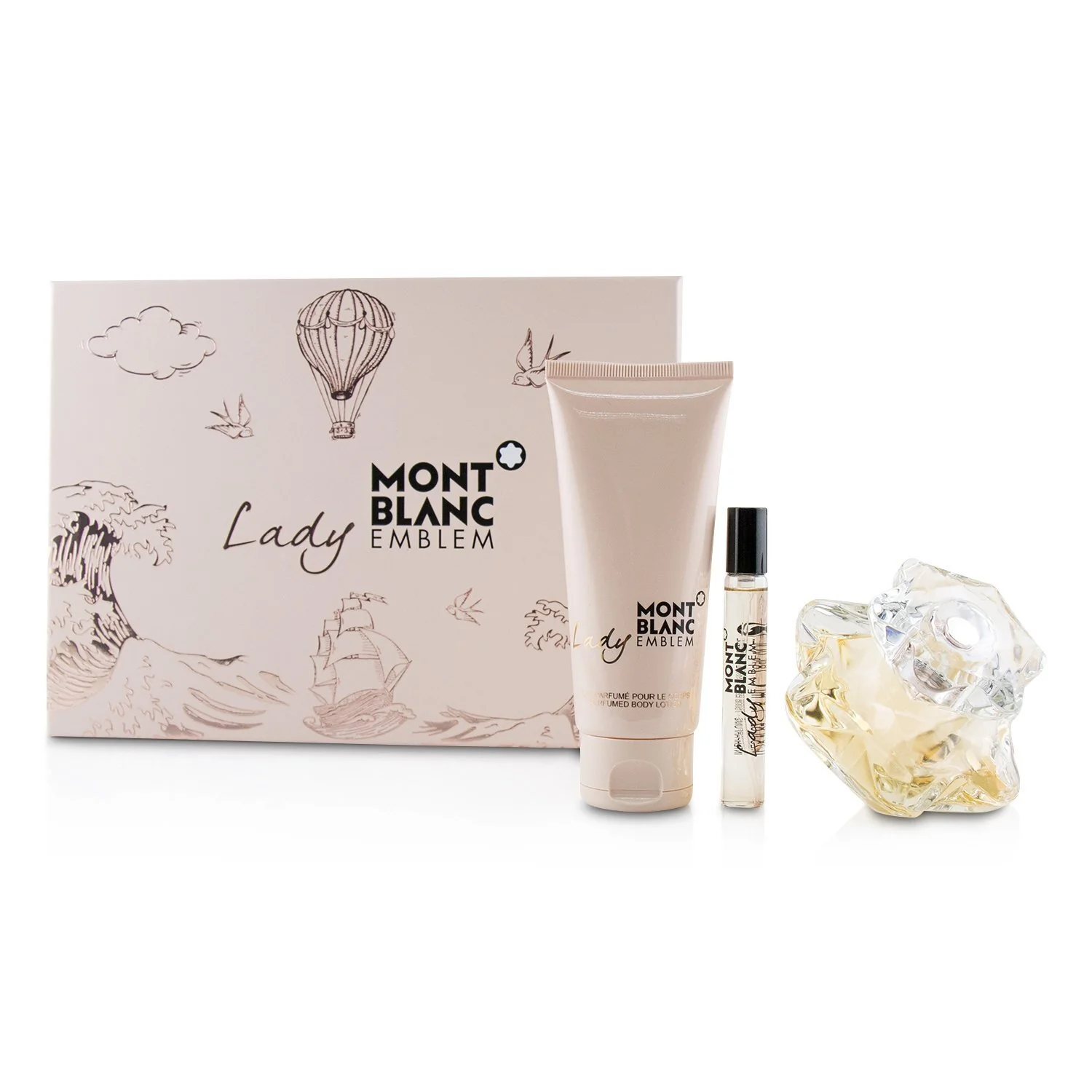 Montblanc Lady Emblem Coffret: Eau De Parfum Spray 75ml/2.5oz + Perfumed Body Lotion 100ml/3.3oz + Eau De Parfum Spray 7.5ml/0.25oz  3pcs