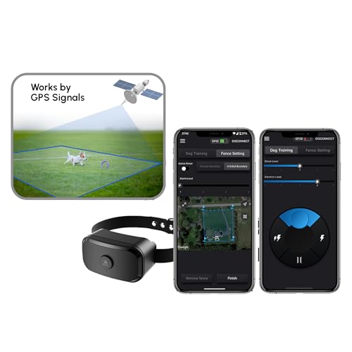 Upgrated GF02 Plus - Customizable GPS Dog Fence with Remote Training, No Subscription Required, Set Up Boundary in 1 Minute with App