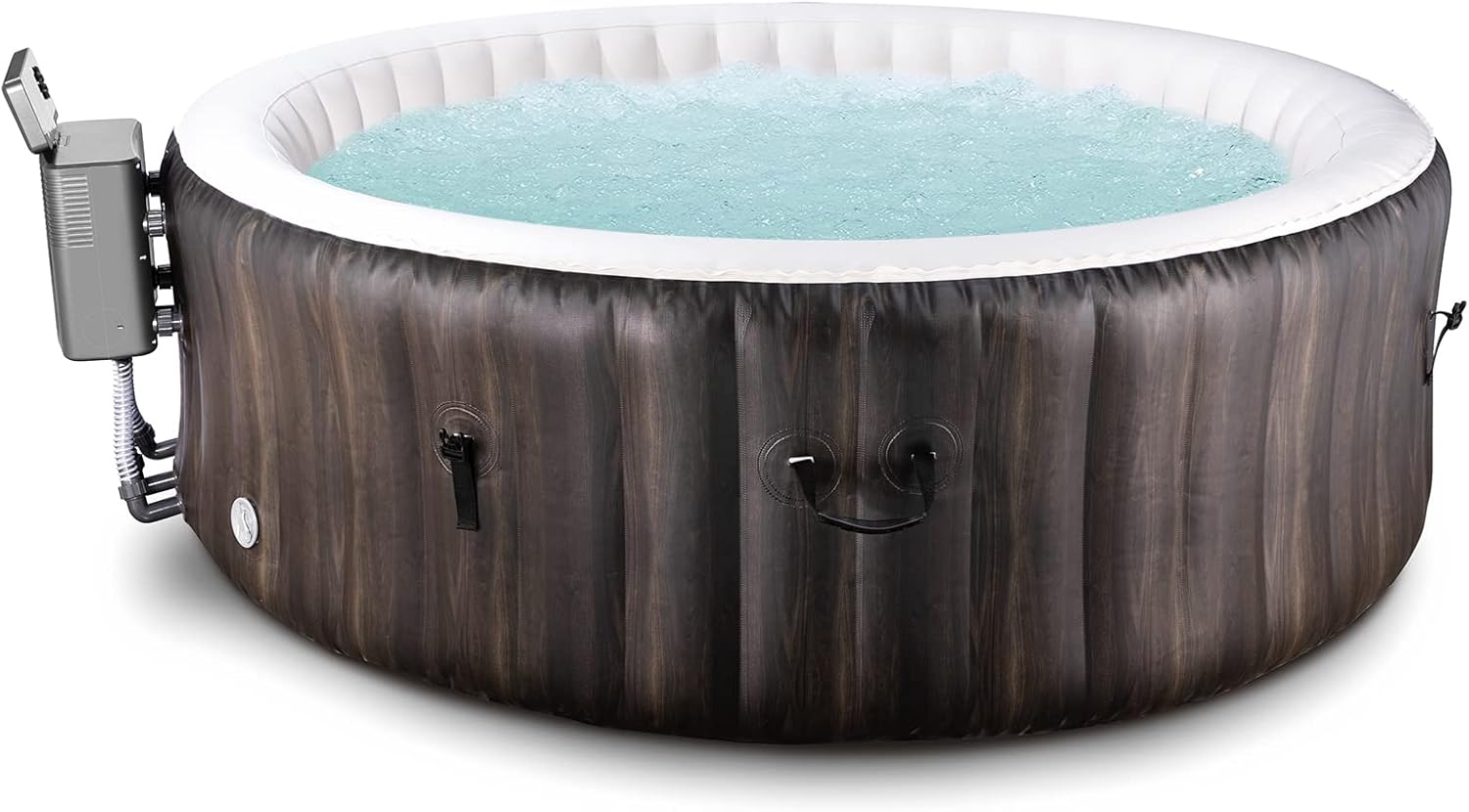 EVAJOY Inflatable Hot Tub, Portable Inflatable Hot Tub with Built-in LED, Electric Heater Pump, Hot Tub Spa with 140 Air Jets, 4-6 Adults