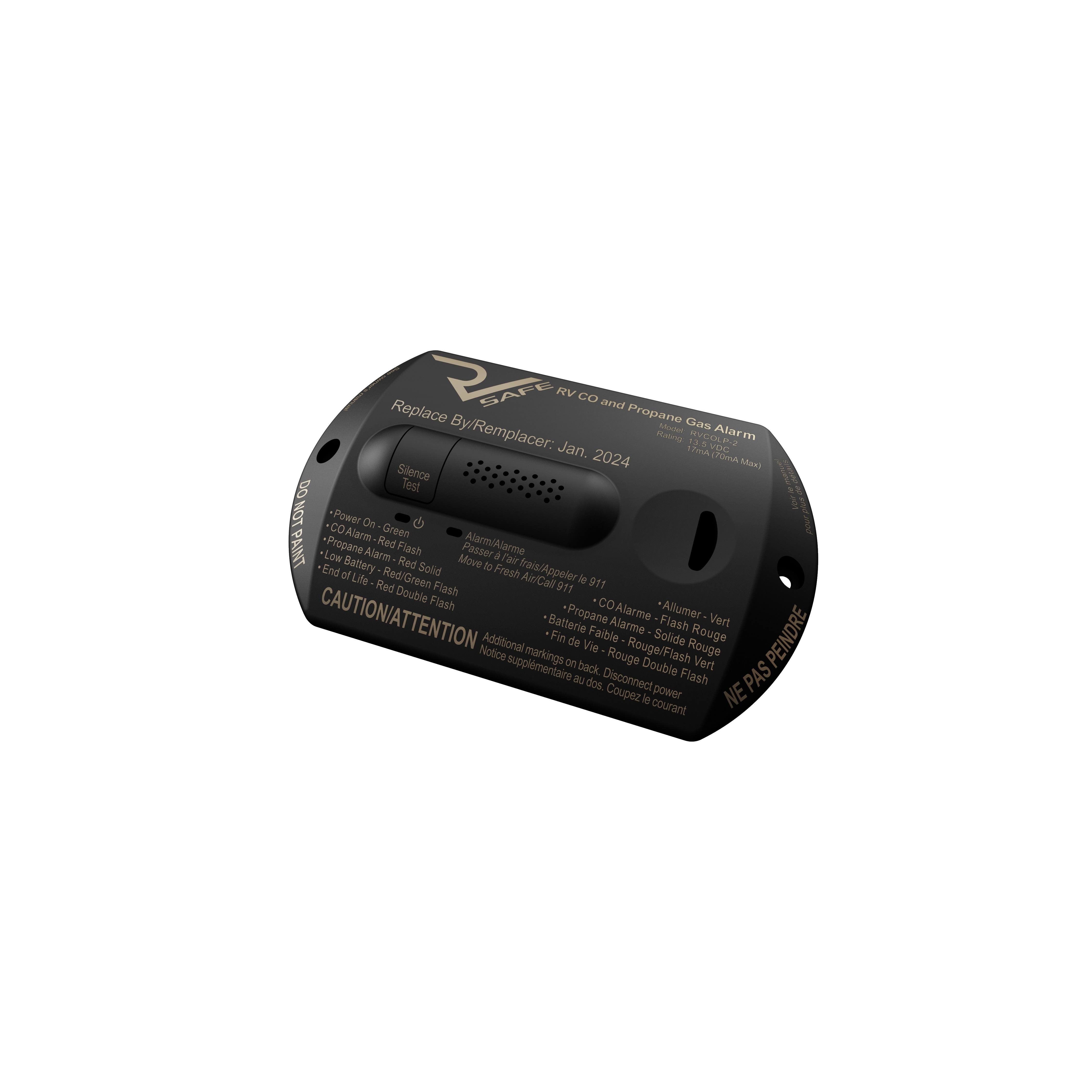 RV Safe RVCOLP2B Carbon u0026 Propane Gas Alarm 2-Wire - Black