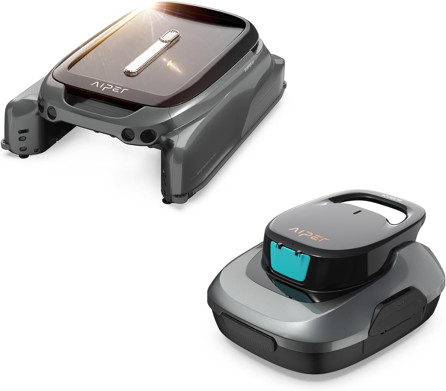 Aiper Surfer S1 Robotic Pool Skimmer with Aiper Scuba SE Robotic Pool Cleaner